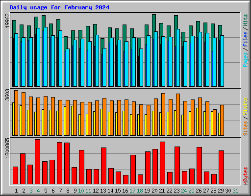 Daily usage for February 2024