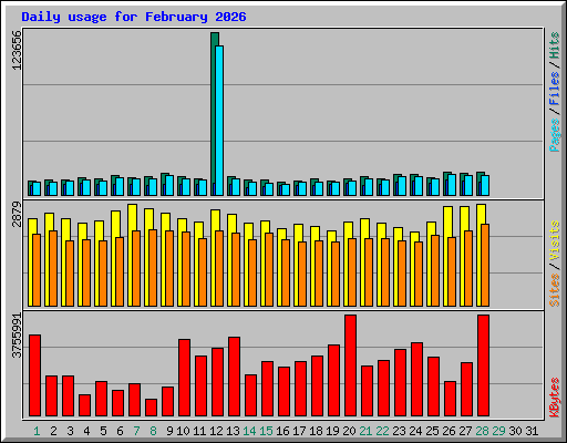 Daily usage for February 2026