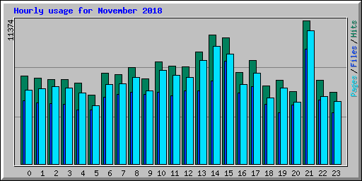 Hourly usage for November 2018