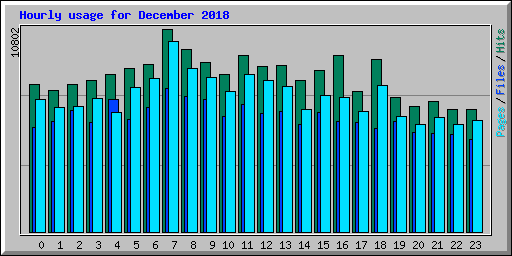 Hourly usage for December 2018
