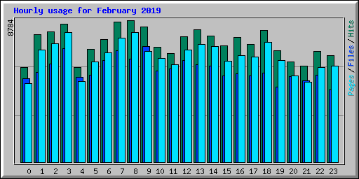 Hourly usage for February 2019