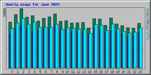 Hourly usage for June 2023